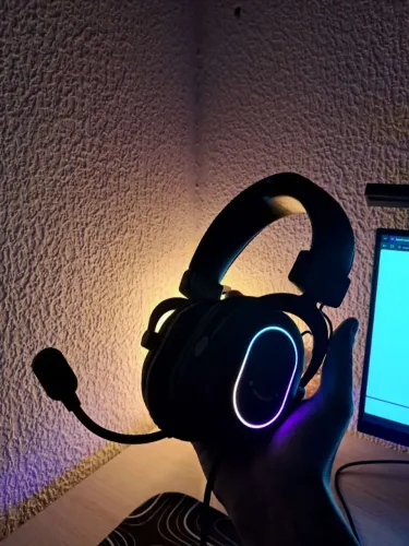 Headset Fifine Ampligame H6 Rgb 7.1 Surround Gamer Cor Preto
