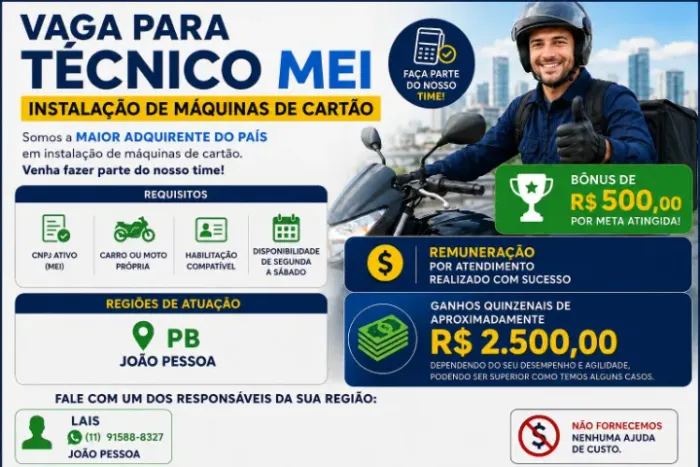 TÉCNICO MEI - INSTALAÇÃO DE MAQUINA DE CARTÃO