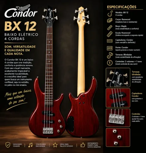 Contra baixo Condor modelo BX 12 EXCELENTE