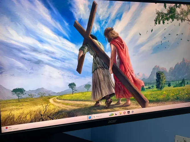 Monitor Acer 27" Full HD 60Hz + Braço Articulado (Com Linha na Tela)