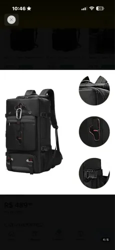 Mochila preta 80litros