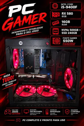 PC GAMER COMPLETO PARA JOGAR E TRABALHAR