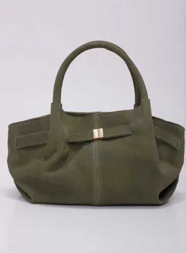 Bolsa couro camurça 