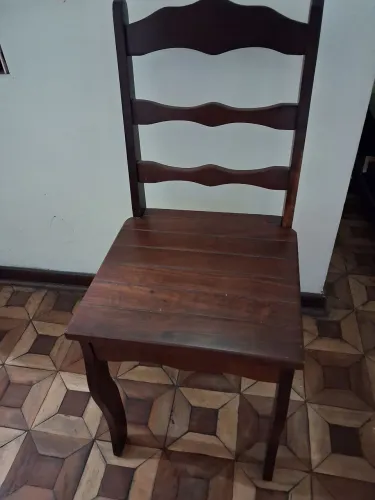 MESA DE JANTAR 6 CADEIRAS IMBUIA MACIÇA MÓVEIS DE FAZENDA