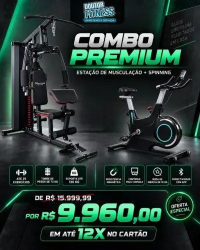 COMBO ESTAÇÃO E BICICLETA SPINNING - NOVOS - COM GARANTIA DE 1 ANO