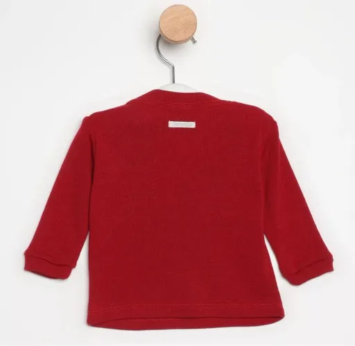 Suéter em Tricô Infantil ? Vermelho escuro, estilo Noruega, para menino.