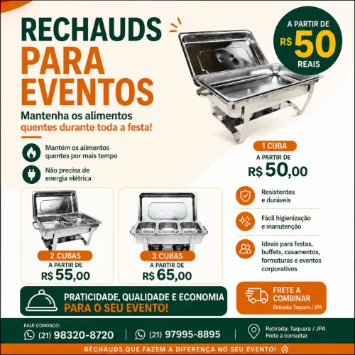 Alugue rechauds para eventos