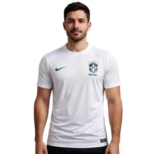 Camisa do Brasil branca dry fit slim P M G e GG