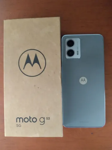Moto g53 5g prata semi novo com caixa