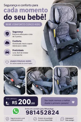 Vendo bebê conforto apenas 6 meses de uso.