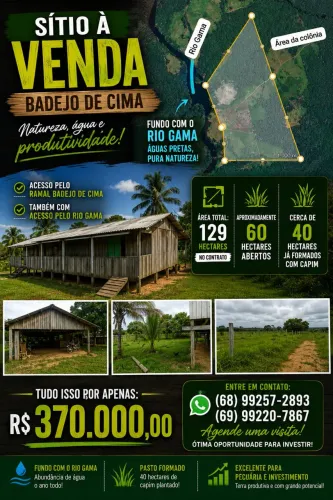 Sítios a venda em Cruzeiro do Sul 