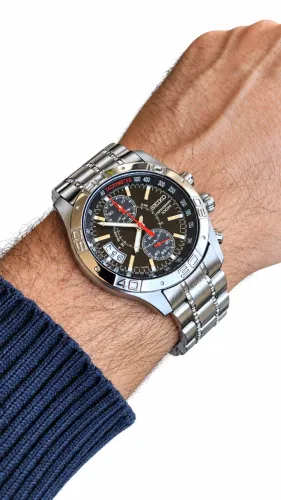 Seiko Cronógrafo 7T94-0AK0 Aço 100 M 2008 Bracelete Original