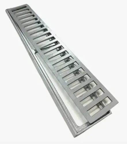 Grelha linear 10x100 com caixilho em Alumínio
