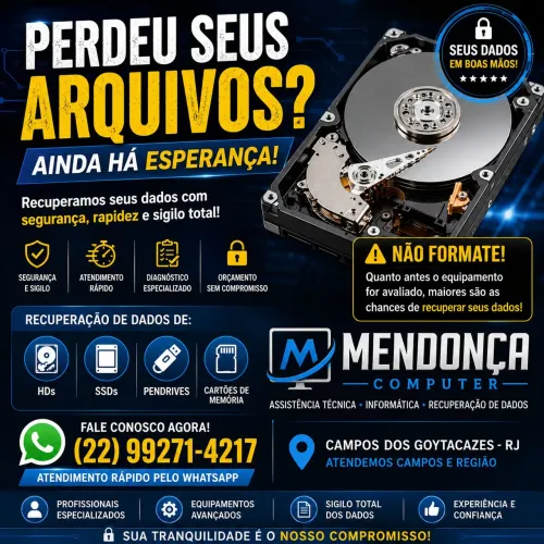 Recuperação de dados apagados.