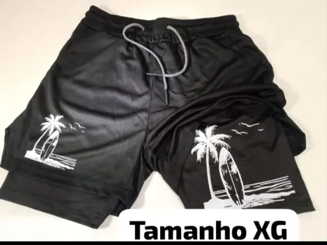 Shorts dry fit 2 em 1 duplo bermuda para academia treino corrida