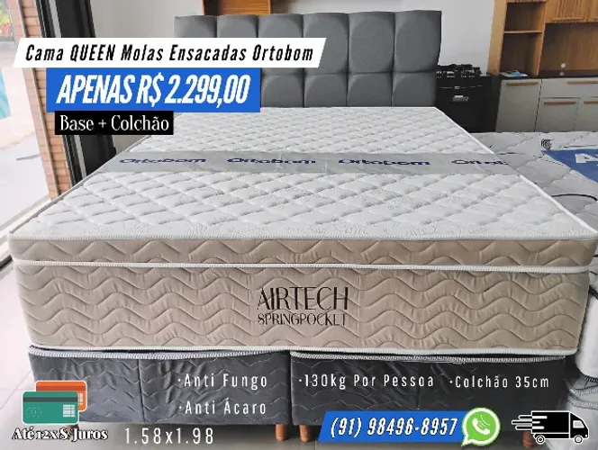 CAMA QUEEN ORTOBOM MOLAS ENSACADAS