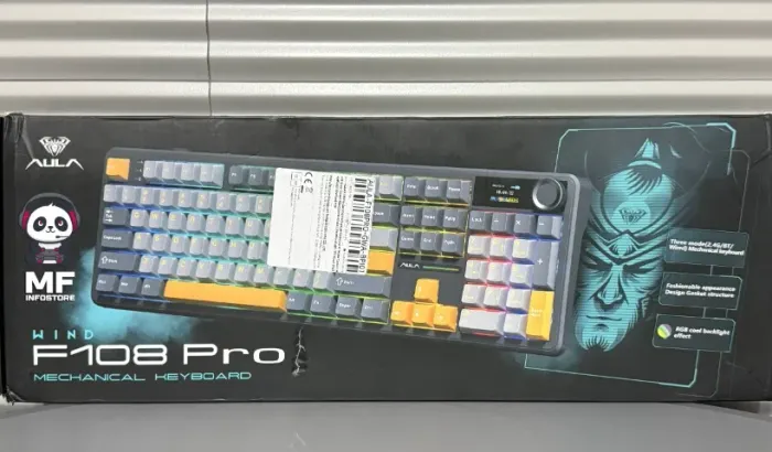 Teclado Mecânico 100% Aula F108 Pro Sem Fio - NOVO