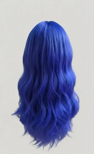 Peruca Azul - 60cm com franja lateral