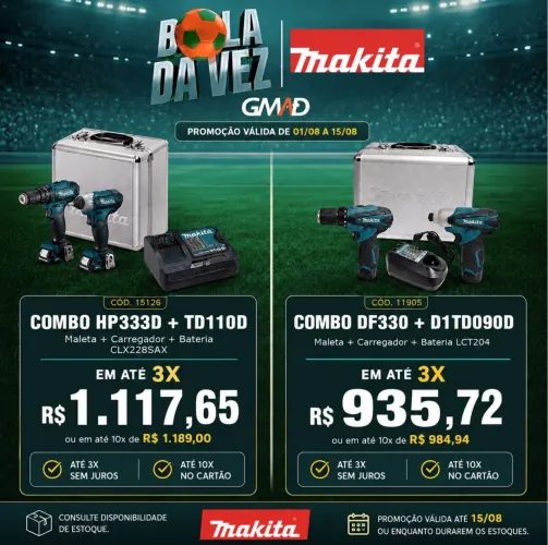 Combo parafusadeira e Furadeira