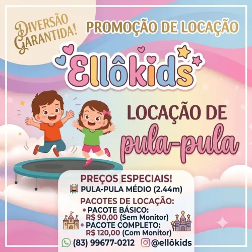 Pula-pula médio 2.44. 90,00 reais 