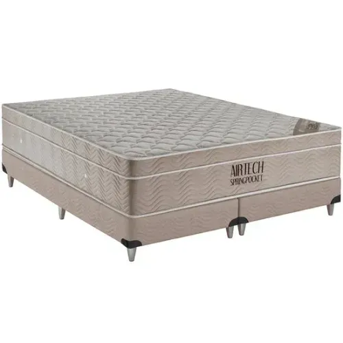Colchão Queen Ortobom Airtech Spring Pocket 158x198x25cm + Base Box Queen- Select Colchões