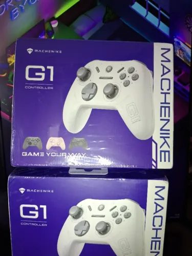 Controle Machenike G1 Branco Sem Fio Hall Effect 1000hz PC/SWITCH/ANDROID/IOS TRI-MODE