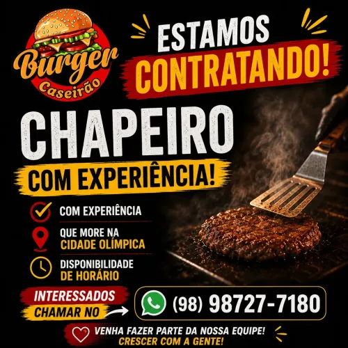 VAGA PARA CHAPEIRO NA CIDADE OLÍMPICA