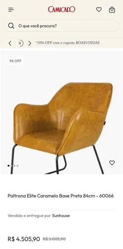 Poltrona elite caramelo com avaria vendo por mil reais cada olhe valor site tenho 5