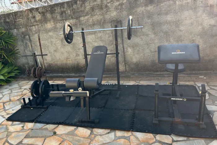 Academia Residencial Completa - 100 kg de Anilhas Emborrachadas