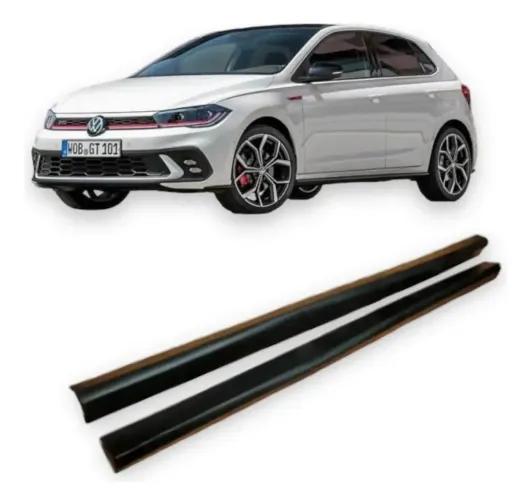 Spoiler Lip Lateral Black Piano Volkswagen Polo Rline Gts Tsi Msi MPi