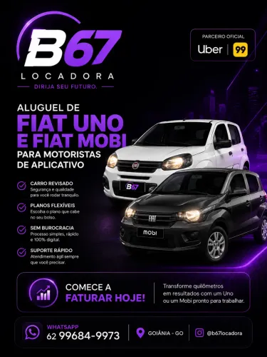 Aluguel de carro para motorista de aplicativo
