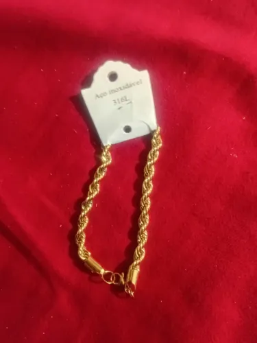 Pulseira Trançada Cordão Baiano Dourada masculina*nova*!