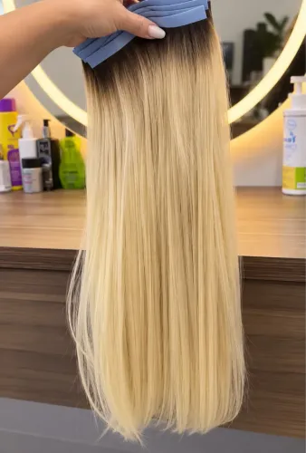 Mega Hair Loiro Brasileiro do Sul 55cm 145g - Fita Adesiva