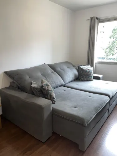 Sofá Retrátil e Reclinável de Canto Cinza 2,36m - Muito Confortável e Excelente Estado