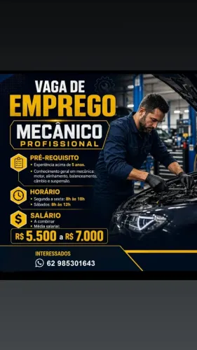 Vaga para mecânico profissional