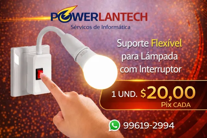 Suporte de Lâmpada flexível com interruptor