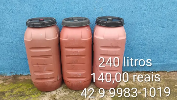 Bombonas 240 litros origem alimenticia 