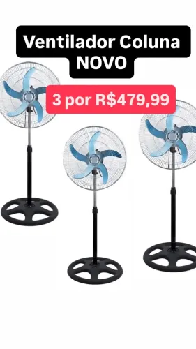 3 Ventiladores Turbo Inox Coluna