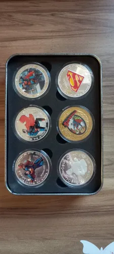 COLEÇÃO COMEMORATIVA SUPERMAN - CANADÁ - 6 MOEDAS COM ESTOJO