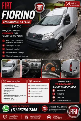 Fiat Fiorino Furgão Work. Hard 1.4 Flex 8V 2P 2020