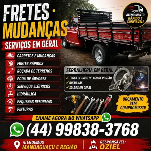 Precisa de ajuda com fretes, reformas ou manutenção? ?