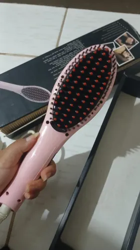 Escova Alisadora Elétrica Rosa