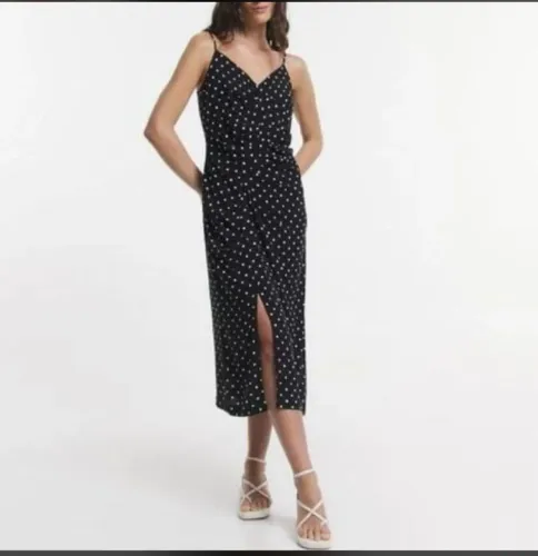 Vestido elegante midi poá renner tamanho M