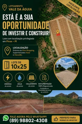 Venda de lote 10x25 - Loteamento Vale da Águia