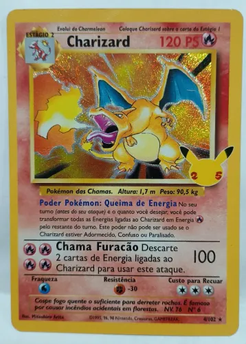 Carta Pokémon Charizard (4/102) Coleção Celebrações