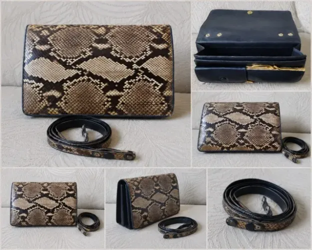 Bolsa em couro de cobra