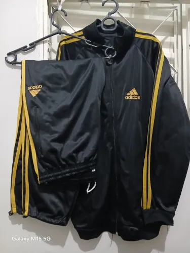 Conjunto Esportivo Masculino Adidas Preto Dourado | Calça + Blusa | P M G GG
