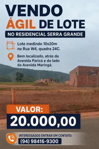 Ágil de lote no Residencial Serra Grande