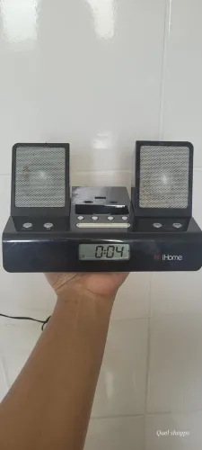 Rádio relógio com dock para ipod ihome 2go