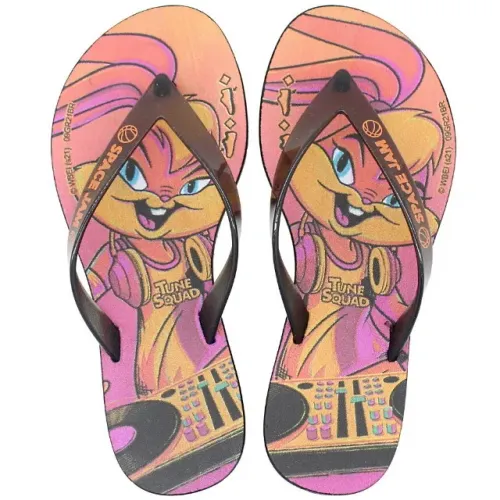 Chinelo Infantil Feminino Space Jam + Brinquedo Pop It Preto
